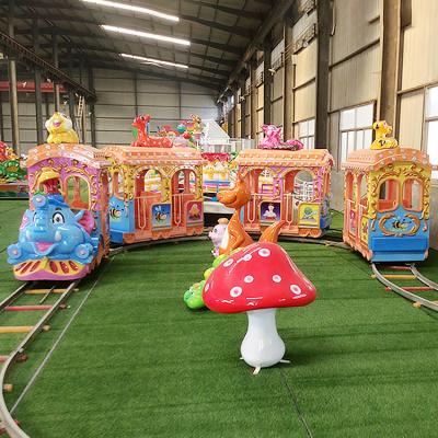 China Interesting Outdoor Theme Park Kids Amusement Elephant Children Train Rides Track Train For Sale for sale