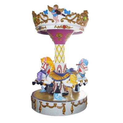 China Theme Park Kids Amusement Rides 3 Seat Carousel Horse Mini Merry Go Round for sale