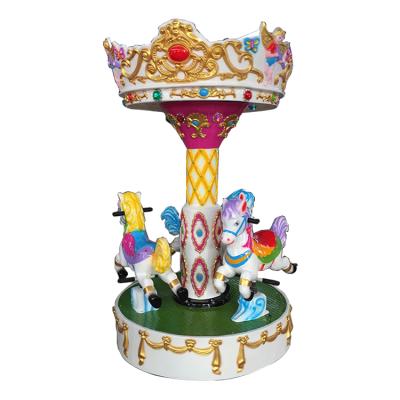 China Mini indoor outdoor kiddie ride angel theme park 3 seats carousel horse for sale for sale