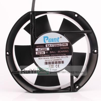 China Hotels SA1725A2 HBL Five-blade Metal Cabinet Industrial Centrifugal Exhaust Axial Fan AC220V 36W 17251 17cm 172X150X51MM for sale