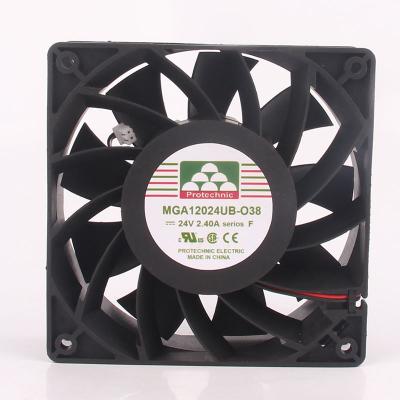 中国 Yongli MGA12024UB-O38 12038 120x120x38 mm 12cm 24V 2.4a Industrial Large Air Volume Converter 4000 RPM 192.90 CFM Fan 販売のため