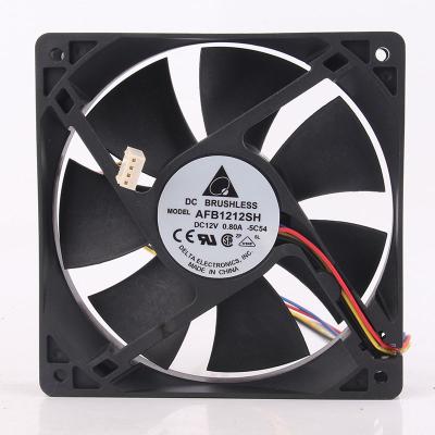 China Hotel Delta AFB1212SH 12V 0.8A 12025 120x120x25mm 3400RPM 113CFM 12cm PWM Double Speed ​​Control Double Ball Centrifugal Exhaust Fans for sale