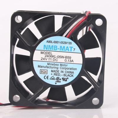 China Hotels 2406KL-05W-B59 High Precision Ball Bearing Centrifugal Industrial Fan 6015 24V 0.13A 60x60x15MM 6cm 4600RPM 18.3CFM for sale