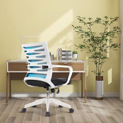 China Hot Sale Kabel Home Mesh Staff White Frame Office Swivel Executive Office Chair Ergonomic Rotation Chair for sale