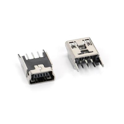 China Free Sample PCB USB 180 Degree DIP Straight Pointed Feet Mini USB 5 Pin Connector Female Usb Connector Manufacturing for sale