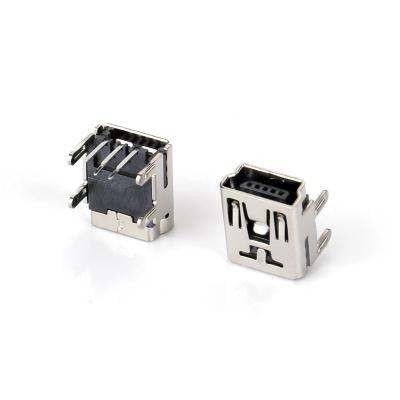 China PCB Mini USB 5 Pin Female Socket 90 Degree H6.8 DIP Four-Pin Terminal For Mobile Connector Usb Charging Charging Factory for sale