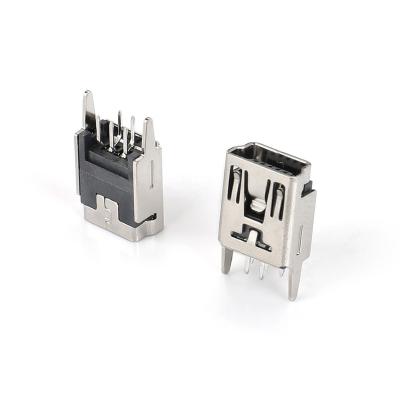 China PCB 180 Degree USB DIP Feet Mini Micro USB 5 Pin Connector Female Straight Pointed USB Connector Making for sale