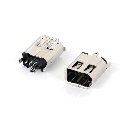 China audio & IEEE1394 USB Video Female Connector 180 Degree 6P DIP Type IEEE 1394 Connector On PCB for sale