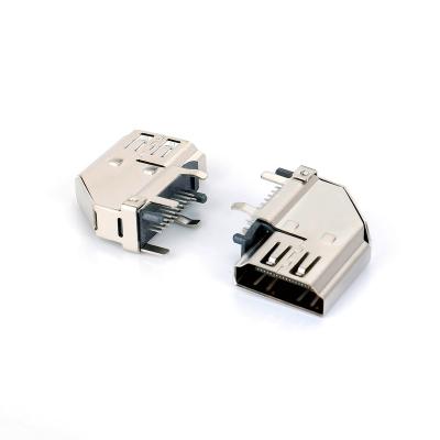 China PCB DIP Type 19 Pin Double Row One Socket Female Side Connector Socket HDMI-compatible Connector for sale