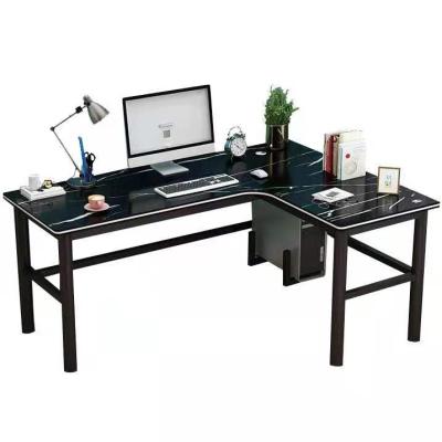 China Simple L-shaped Computer Desk MULIGER Model Color Pattern Study Home Modern Black Stone Black Stone Office Desk for sale