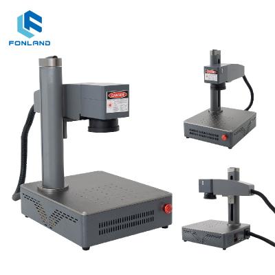 China Fonland 20w mini fiber laser marking machine, air-cooled suitable for high-grade marking signs etc. HOT selling 2.5D logos stainless steel for sale