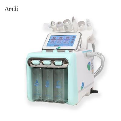 China Skin Tightening Clean Beauty Equipment 6 in 1 Hydraulic Peeling Ultrasonic Facial Machine Aqua Facial Peeling RF Hydrodermabrasion Machine for sale