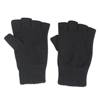 China Plain Winter Warm Merino Wool Fingerless Knitted Gloves for sale