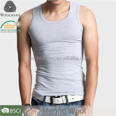 China Anti-pilling 100% Wool , Wholesale Tank Tops Mens Mens Tank Top Merino Gym for sale