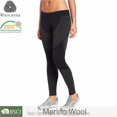 China Womens Merino Wool Stretch 8K Sports Leggings Breathable Tight Pattern Base Layer for sale