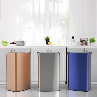 China Rectangle 40L Sanitary Waste Bin Sanitary Sensor Sustainable Waste Bin Street Matching Kitchen Smart Waste Bin for sale