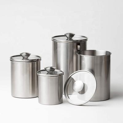 China Freshness Preservation Metal Canister Sets Airtight Kitchen Stainless Steel Coffee Canisters for sale