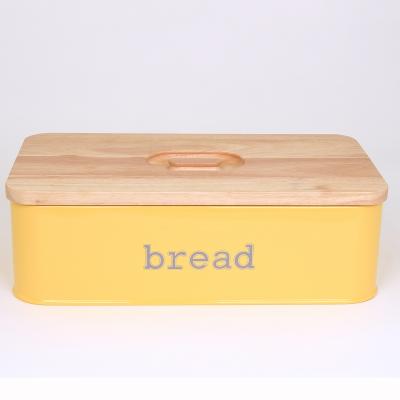 China High Quality Freshness Preservation Metal Bread Bin Food Storage Box With Cutting Board For Kitchen for sale