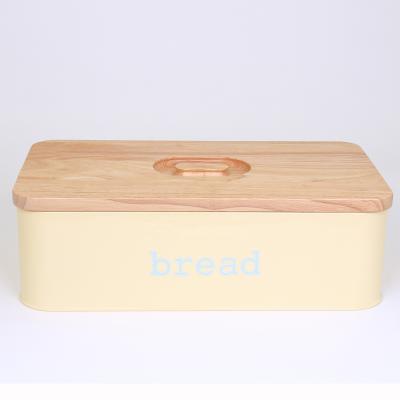 China Freshness Keeping Bread Box For Kitchen Bread Bin With Bamboo Cutting Board Lid for sale