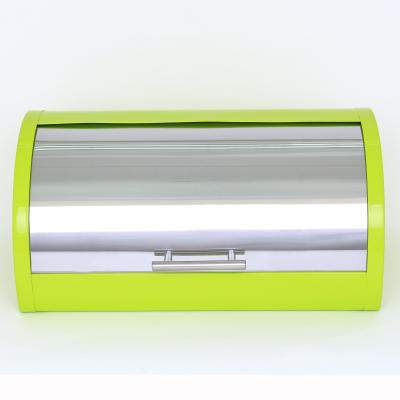 China Freshness Preservation Metal Cylinder Desktop Bread Box Steel Kitchen Food Storage for sale