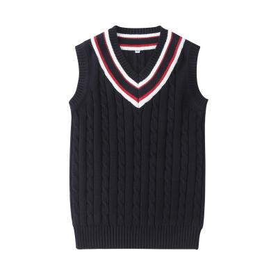 China OEM Service Schoolwear Kids Knitted Vest Jumper Machine Washable zu verkaufen