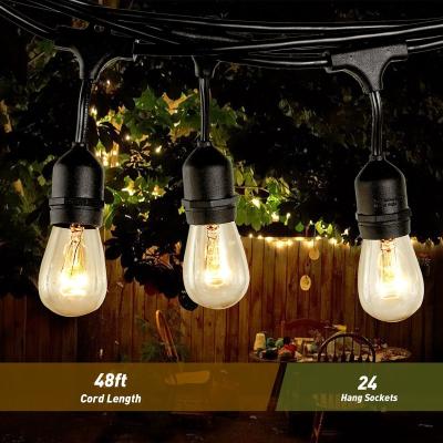 China Light Outdoor Waterproof Outdoor String Patio Lights Solar Power String Light With Filament Bulbs12 Volt Led Lights for sale