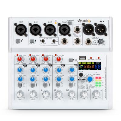 China Disco\Bar\Club\G7 Audio Mixer Console 7 Channel USB Home Recording Portable Mini Interface Sound Card Professional Karao Te koop