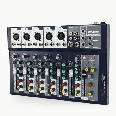 Chine USB Professional Live Sound Audio Mixer Console Karaoke Studio Stage DJ KTV Show 7 Mixing Channels à vendre