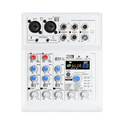 Chine Manchez E4 Mini Interface 4 Channel Audio Mixer Console Portable Studio USB Home Karaoke Computer Recording 88 DSP à vendre