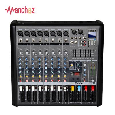 중국 Disco\bar\club\Professional Manchex MT-8 BT 8 Channel Mixer DJ Mixer USB Interface High Quality MP3 Home Audio Karaoke Console 판매용