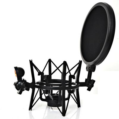 Cina Securely attached to any high quality professional microphone stand or desktop microphone shock mount for studio MIC condenser shock mount noise filter in vendita