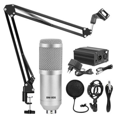 Cina Bm800 Studio Condenser JIboshi BM 800 Studio Microphone Kits bm800 Condenser Microphone Package Stand bm-800 Karaoke Mic Filter Phantom Power in vendita