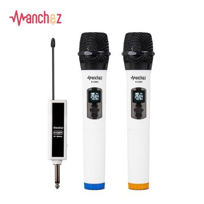 Cina Dual Portable Handheld Karaoke Manchex X120V Wireless UHF Dynamic Handheld Microphone, Suitable for Karaoke, Voice Amplifier, Singing Machine, Church in vendita