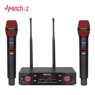 中国 Professional Handheld Karaoke Perfect Home System 2 Channel Manchez EW100 Microphone Wireless Microphone, 80M Transmission Distance 販売のため