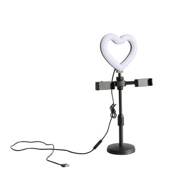 Chine Factory Direct Ring Light Heart Ring Desk Light with Phone Holder ZJ-999 à vendre