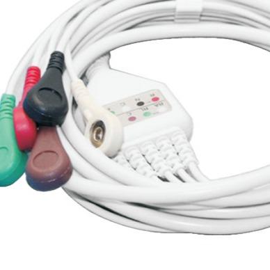 China Knop ECG Snap Kabel Fysiotherapie Elektroden Kabel OEM Te koop