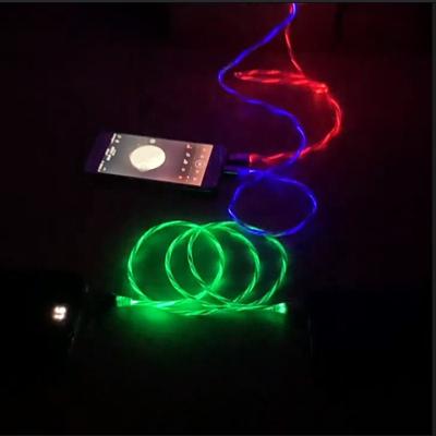 中国 Fast Charging Cable 3 IN 1 Type C 3A  LED Colorful Charging USB Cable Lightning Flashing Cable 販売のため