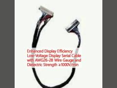 Enhanced Display Efficiency Low-Voltage Display Serial Cable with AWG26-28 Wire Gauge and Dielectric Strength ≥1000V/min