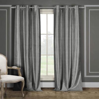 China cheap and wholesale elegant faux duioni silk fabric modern faux duioni decor window curtains for sale