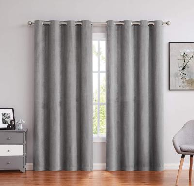 China Modern Shaoxing Color Faux Suede Soft Single Curtain Manufacturers Curtains For Window Ready Made for sale