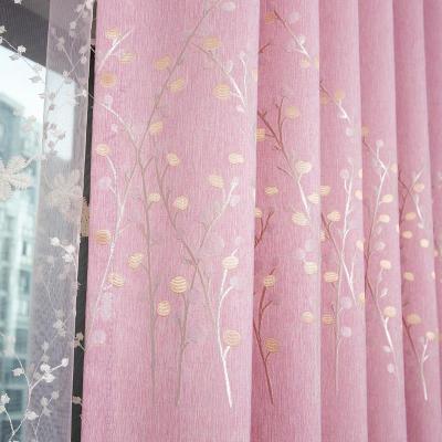 China 2020 Modern Textured Tree and Floral Jacquard Polyester Living Room Ready Made Curtain SS for sale