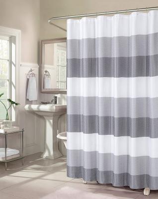 China Sustainable Wholesale Stylish Waffle Weave Shade Strips Fabric Shower Curtains For Bath Room for sale