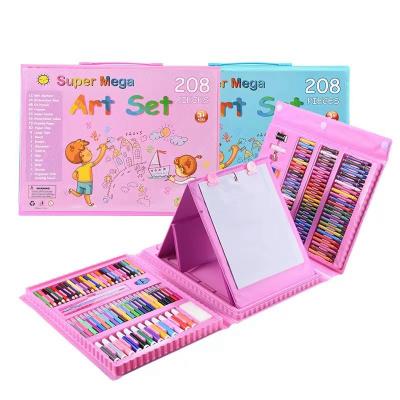 China Polyvinyl chloride (PVC) Amazon hot-selling 208 pieces of box non-toxic plastic stationery children's art painting set for sale