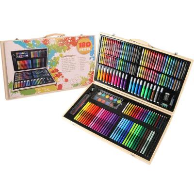 China Super Luxury Large Children's Painting Art Set School Children's Wooden Box Popular Art Sets 180PCS for sale