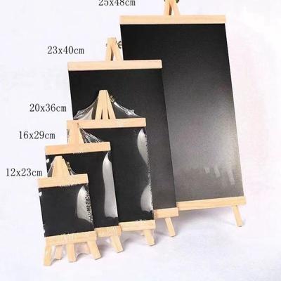 China Different Sizes Eco-friendly Small Blackboard Note Display Stand With Easel For Writing Wooden Chalkboard Blackboard for sale