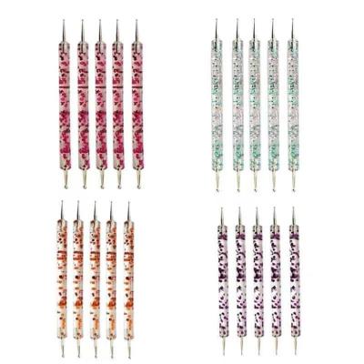 China Durable 5 Double-end Point Drill Pens Nail Art Embellishment Pen Decoration Tool Pen for sale