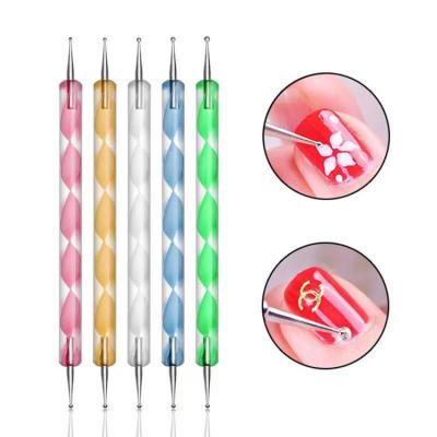 China Double Headed NAIL 5 Point Drill Pen Nail Art Embellishment Decoration Tools for sale