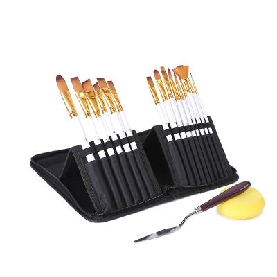 China Hot-selling Propeller Shaped Set of 18 Pieces Acrylic Canvas/Oil Paint/Gouache Hair/Watercolor Set Nylon Combination Artist Brushes Packing for sale