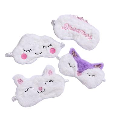 China Custom Eco-Friendly Promotion Private Label Logo Plush Sleeping Mask Plush Fox Travel Mask Sleep for sale