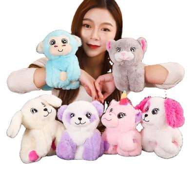 China Amazon Huggers Tabby Plush Toy Snap Slap Bracelet Eco-Friendly Plush Kids Soft Toys for sale